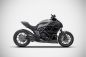 Preview: ZARD Slip-on 2-1 Edelstahl schwarz für Ducati Diavel