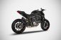 Preview: ZARD Slip on 2-2 Edelstahl schwarz für Ducati Monster 937