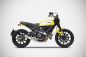Preview: ZARD Zuma Slip-on tief gelegt Edelstahl für Ducati Scrambler 800