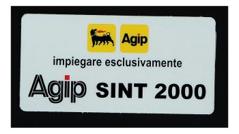 AGIP Tankaufkleber Sint 2000, italienisch 30x60mm