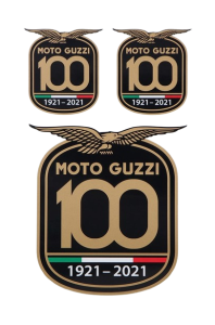 100 Jahre Moto Guzzi Aufklebersatz 1921-2021, 3-teilig
