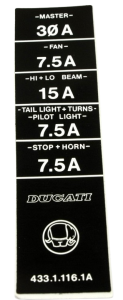 Ducati Aufkleber Sicherungskastendeckel - 851 & 888