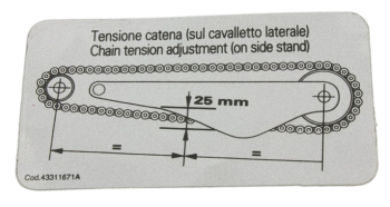 Ducati Aufkleber Kettenjustierung - 748, 916, 996, 998...