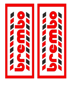 Brembo Aufklebersatz, altes Logo, 10x12cm