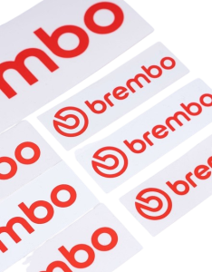 Brembo Sticker 8x2,5 cm, weißer Hintergrund