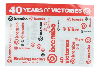 Brembo Aufklebersatz, 40 Jahre, 210x150mm