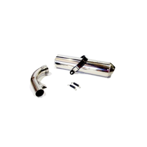 Agostini Mandello silencer, polished stainless steel, oval, EC approval – Moto Guzzi Breva, Norge