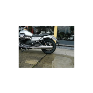 Agostini silencer set, round, polished stainless steel, no approval – Moto Guzzi California 1400