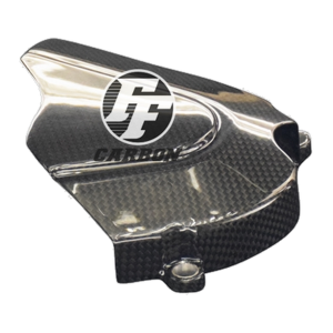 Preview: F&F Carbon Ritzelabdeckung mit Kabelhalter, Carbon/Glasfaser – Aprilia RSV 1000R 2004–2009, Tuono 2006–2009
