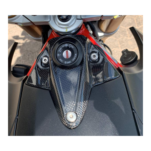 Preview: F&F Carbon Zündschlossabdeckung, Carbon/Glasfaser – Aprilia SMV 750 Dorsoduro 2008–2016, Dorsoduro 900 2017–2022