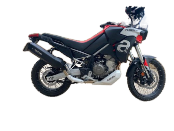 Mistral Schalldämpfer Exagon, Edelstahl matt schwarz, Euro 5 – Aprilia Tuareg 660