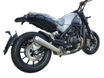 Mistral Schalldämpfer konisch, Edelstahl matt, Euro 4 – Benelli Leoncino 500