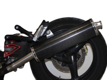 Mistral Schalldämpfer oval flach, Carbon, ohne EG-ABE – Moto Guzzi Griso 850/1100/1200 8V
