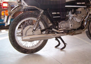 Mistral Schalldämpfer-Satz Classic, Zigarrenform, Edelstahl poliert, EG-ABE – Moto Guzzi T3, G5