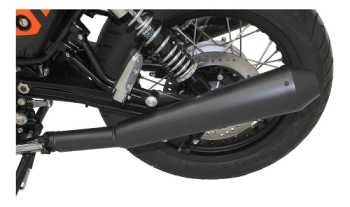 Mistral Schalldämpfer-Satz, konisch, Edelstahl matt schwarz, mit EG-ABE – Moto Guzzi V7 Café Classic