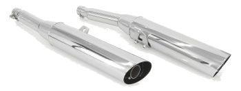 Coppia di silenziatori Mistral Slashcut, inox lucidato, omologati – Moto Guzzi Nevada 350/750