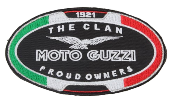 Toppa Moto Guzzi «The Clan», tricolore, 15 x 9,4 cm