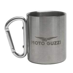 Tazza inox Moto Guzzi con manico a moschettone, argento, 200 ml