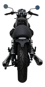 Moto Guzzi Kennzeichenhalter Alu mit LED-Rücklicht, weißes Glas – V7 I, II, III