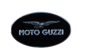 Emblema valigia Moto Guzzi 3 x 5 cm, nero, adesivo
