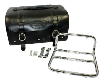 Bauletto in pelle con supporto cromato Moto Guzzi – 350/750 Nevada Club – originale