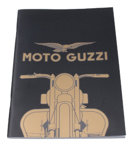 Quaderno Moto Guzzi DIN A5, a righe, nero con emblema dorato