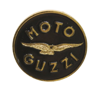 Pin storico Moto Guzzi, nero-oro, tondo 20 mm