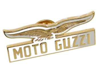 Pin storico Moto Guzzi, oro bianco, 35x15 mm