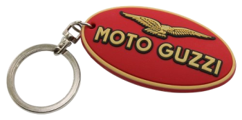 Portachiavi Moto Guzzi «Logo», rosso, gomma morbida