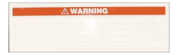 Adesivo serbatoio «Warning» Moto Guzzi – Breva, Nevada, Griso, Norge, California
