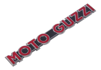 Emblema serbatoio rosso Moto Guzzi, 140 x 18 mm – V7 Racer (2010–2013) – originale