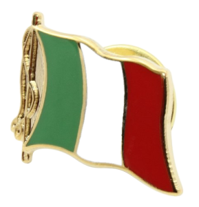 Spilla bandiera italiana, ondulata, smaltata