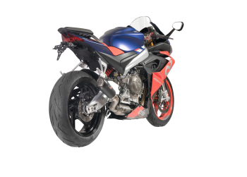 Preview: QD-EXHAUST Aprilia RS/Tuono 660 (Euro 5) – Komplettanlage Gunshot Dark Matter – am Motorrad