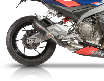 Preview: QD-EXHAUST Aprilia RS/Tuono 660 (Euro 5) – Komplettanlage Gunshot Dark Matter – Detailansicht