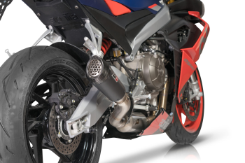 QD-EXHAUST Aprilia RS/Tuono 660 (Euro 5) – Komplettanlage Gunshot Dark Matter – Detailansicht