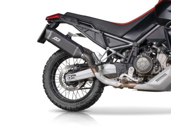 Preview: QD-EXHAUST Aprilia Tuareg 660 (2022–2024) – Slip-on Tourance Dark Titanium – detail view