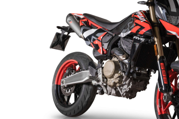 Preview: QD-EXHAUST Ducati Hypermotard 698 (Euro 5+) – Slip-on Tri-Cone Titanium Carbon – detail view