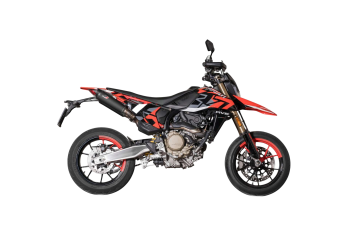 QD-EXHAUST Ducati Hypermotard 698 (Euro 5+) – Slip-on Tri-Cone Dark Matter – fitted to the motorcycle