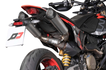 Preview: QD-EXHAUST Ducati Hypermotard 698 (Euro 5+) – Slip-on Tri-Cone Dark Matter – detail view