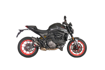 QD-EXHAUST Ducati Monster 937 (Euro 5) – Slip-on Power Gun Stainless – fitted to the motorcycle