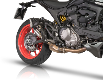 QD-EXHAUST Ducati Monster 937 (Euro 5) – Slip-on Power Gun Stainless – detail view