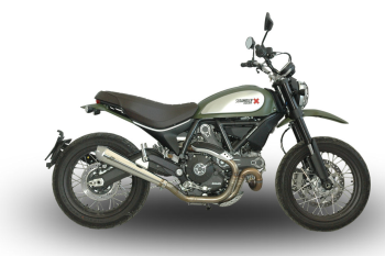 QD-EXHAUST Ducati Scrambler (Euro 4) – Silencer MaXcone Silver – fitted to the motorcycle
