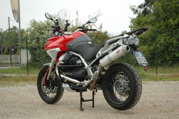 Preview: QD-EXHAUST Moto Guzzi Stelvio 1200 8V – Slip-on Magnum Titan oval – Foto von QD