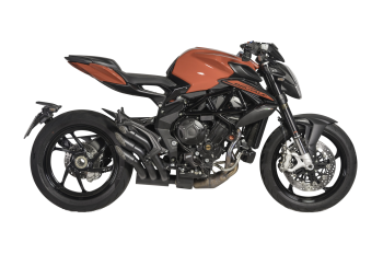 QD-EXHAUST MV Agusta 675/800 (Euro 4/5) – Slip-on Power Gun Dark – am Motorrad