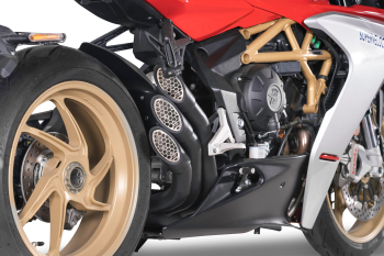 QD-EXHAUST MV Agusta 675/800 (Euro 4/5) – Slip-on Power Gun Dark – Detailansicht