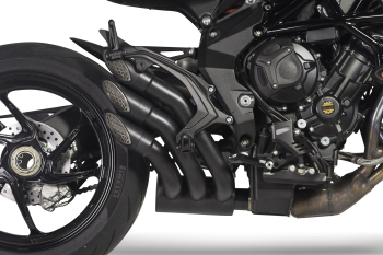 QD-EXHAUST MV Agusta 675/800 (Euro 4/5) – Slip-on Power Gun Dark – Detailansicht