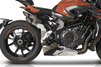 QD-EXHAUST MV Agusta Brutale 1000 RR/RS – Slip-on Power Gun Titan – Detailansicht