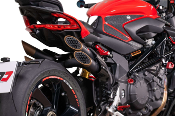 Preview: QD-EXHAUST MV Agusta Brutale 1000 RR/RS – Slip-on Power Gun Dark Bronze – Detailansicht