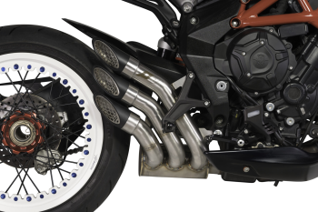 Preview: QD-EXHAUST MV Dragster/F3/Superveloce (Euro 4/5) – Slip-on Power Gun Silver – Detailansicht
