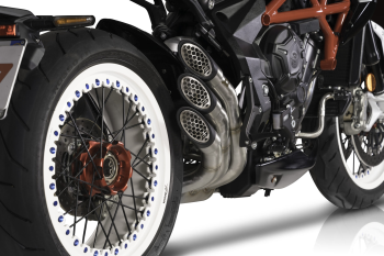 QD-EXHAUST MV Dragster/F3/Superveloce (Euro 4/5) – Slip-on Power Gun Silver – Detailansicht